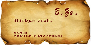 Blistyan Zsolt névjegykártya